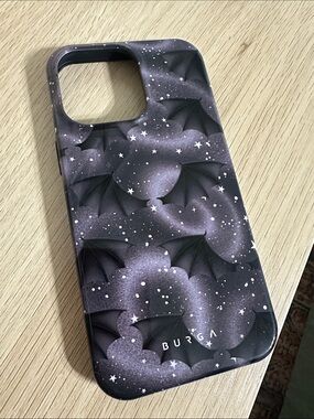 Black Galaxy Bat Pattern iPhone Case